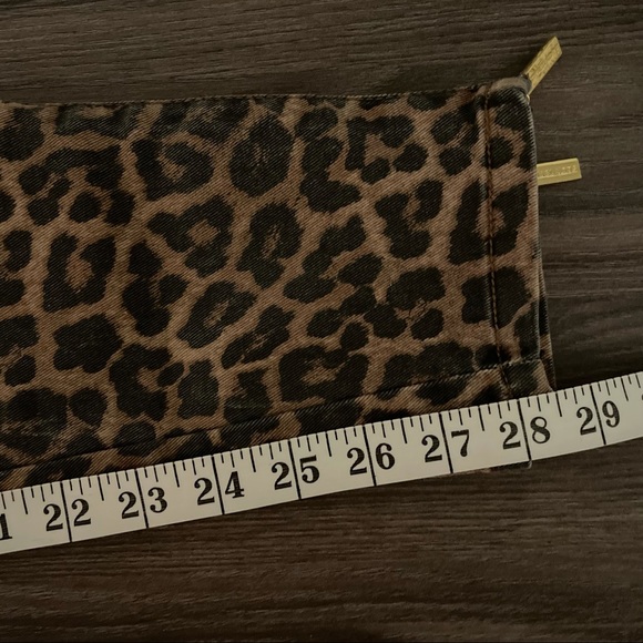 Michael Kors Brown Leopard Print Skinny Ankle Gold Zippered Pants - Picture 14 of 14